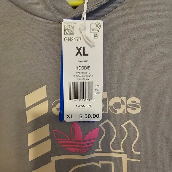 Adidas GRAPHIC PRINT HOODIE NWT (YXL) - Picture 5 of 6